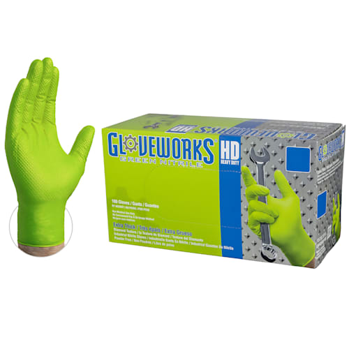 Glove, HD Green Nitrile PF 100Pcs M